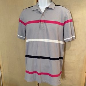 HUGO BOSS Mens Striped Polo Sz L